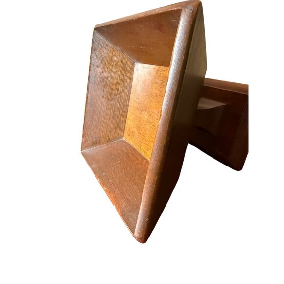 Vintage Wooden Pedestal Centerpiece Table Decor MCM Solid Wood - Picture 3 of 7